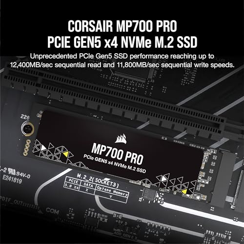 Corsair MP700 PRO 2TB M.2 NVMe SSD - High Speed Black